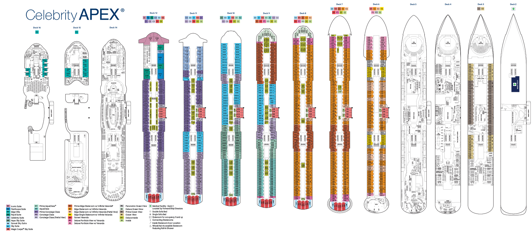 Caribbean Cruise 2024 VACAYA   Celebrity APEX Deck Plans For Website 