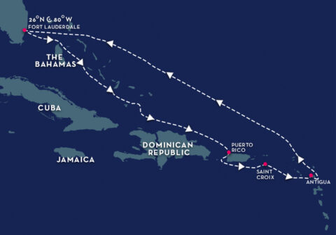 Vacaya 2024 Caribbean Cruise Map 480x337 