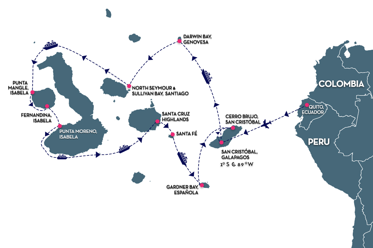 mapa de galápagos