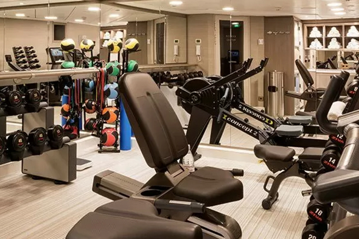 a gym with exercise equipment